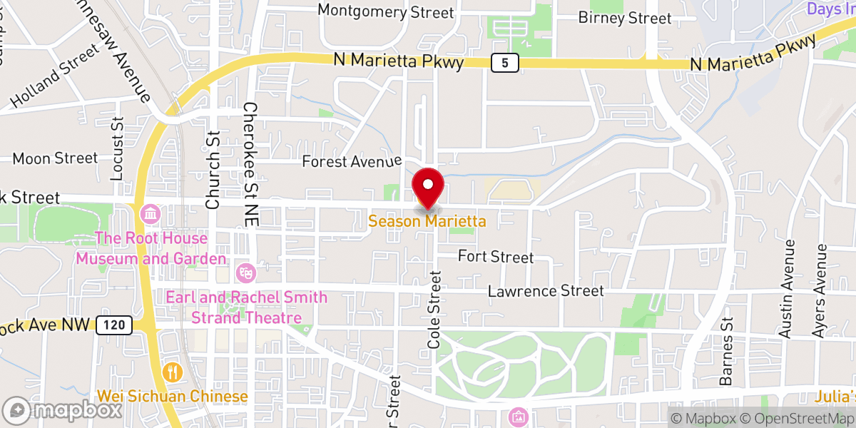 Map showing location of Cole Street Missionary Baptist Church