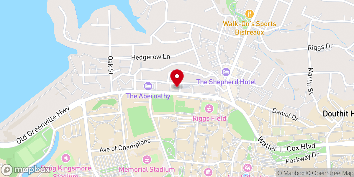Map showing location of Clemson BCM (Baptist Collegiate Ministry)