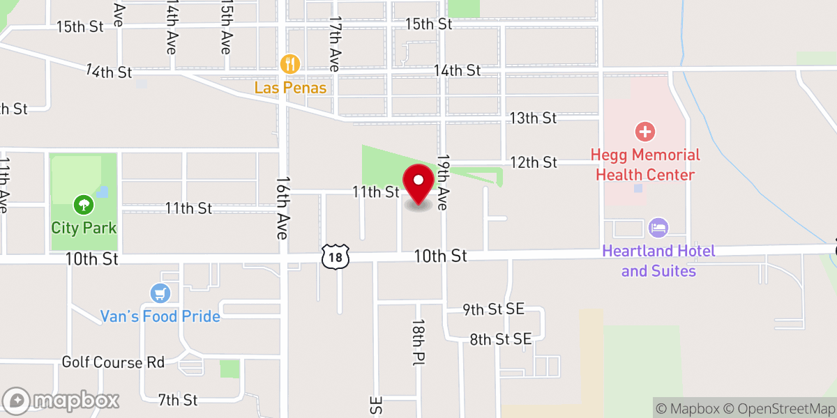 Map showing location of Pioneer United Methodist Church