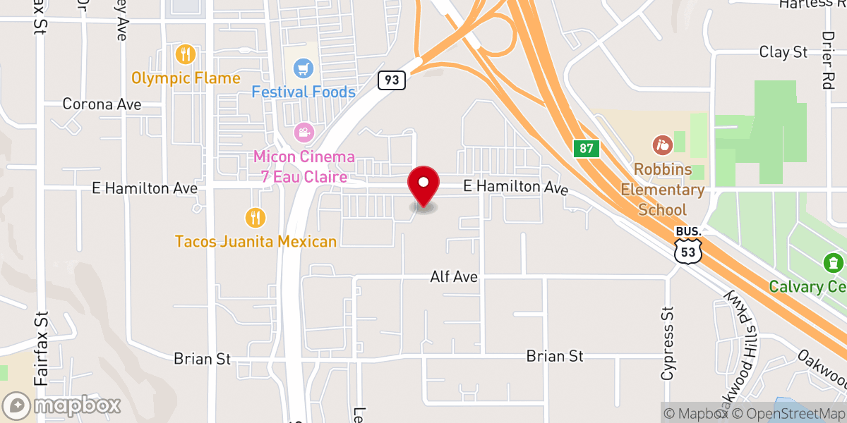 Map showing location of New Beginnings Church