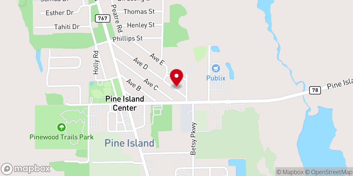 Map showing location of First Baptist Church-Pine Is