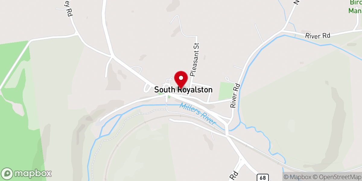 Map showing location of Second Congregational Church of South Royalston