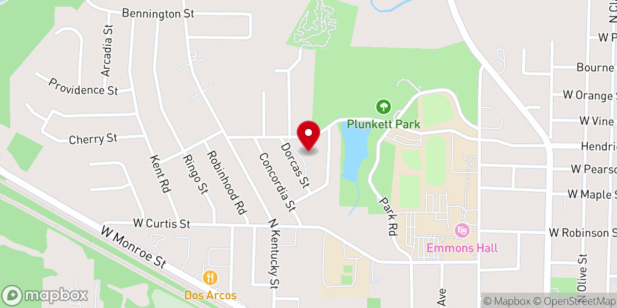 Map showing location of St John's Lutheran Church