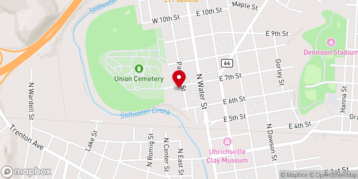 Map showing location of Christ of Church of Uhrichville