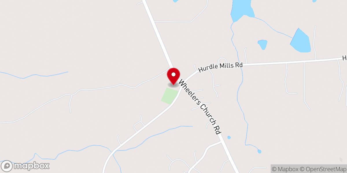 Map showing location of Wheelers Primitive Baptist Church