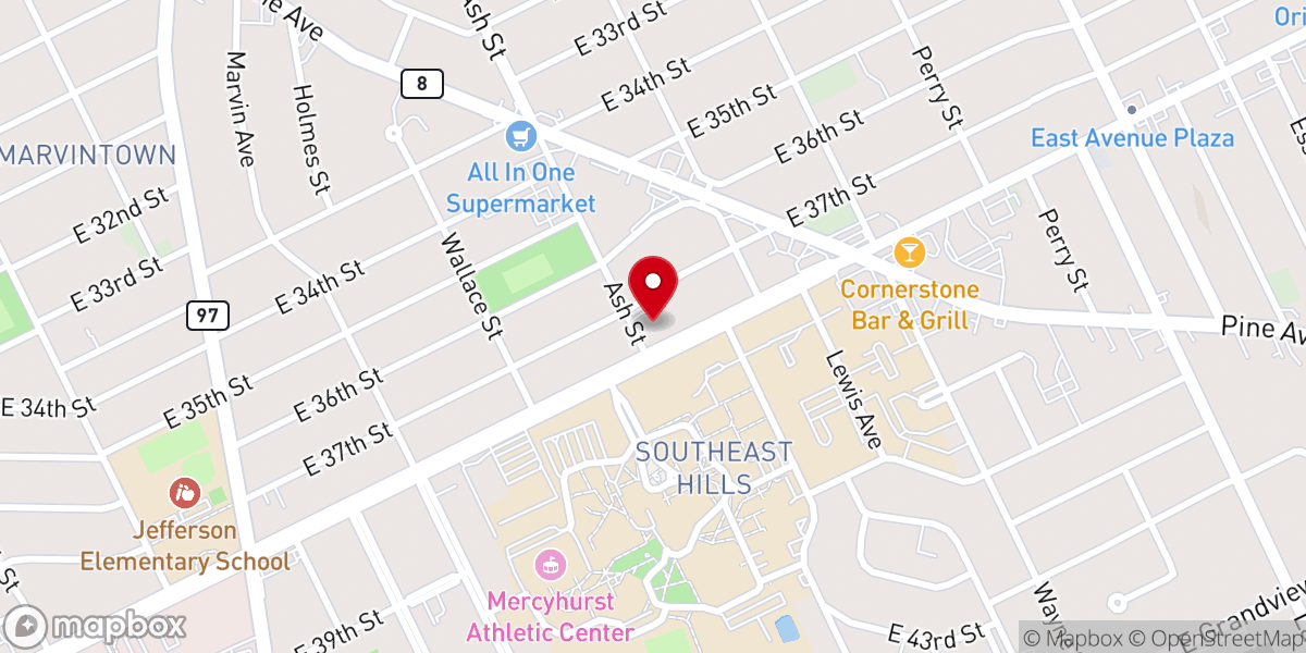Map showing location of Lamb of God Lutheran Church