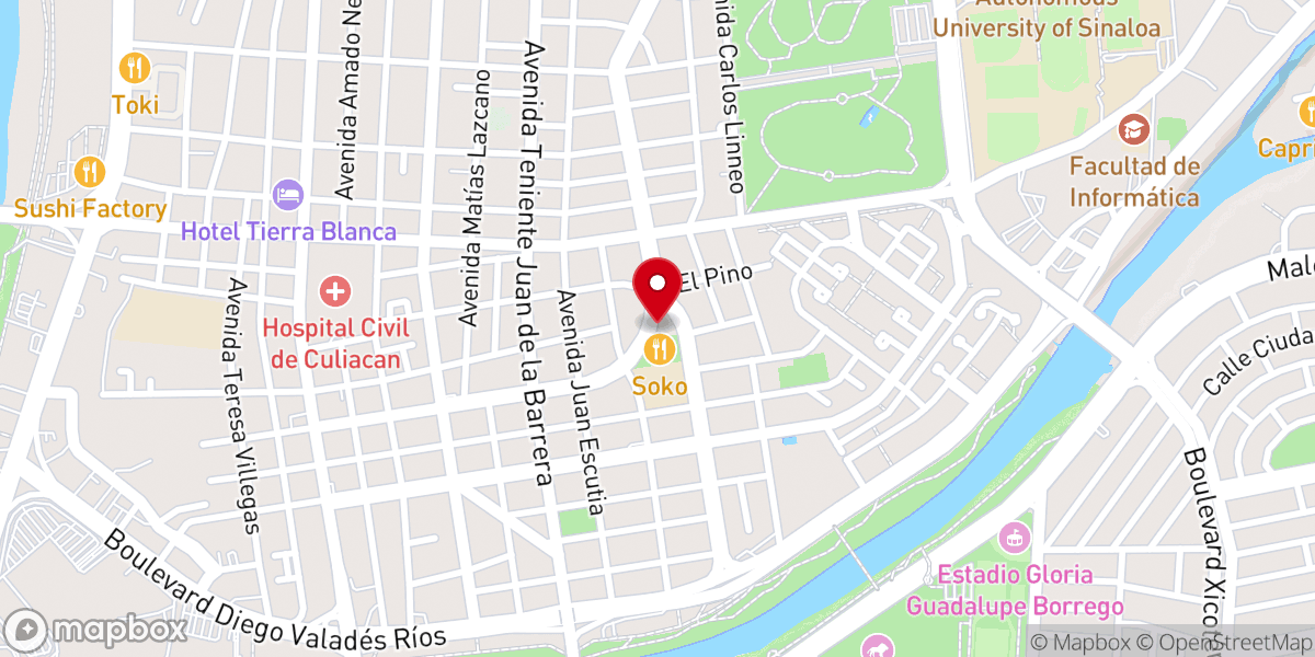 Map showing location of Parroquia de la Sagrada Familia