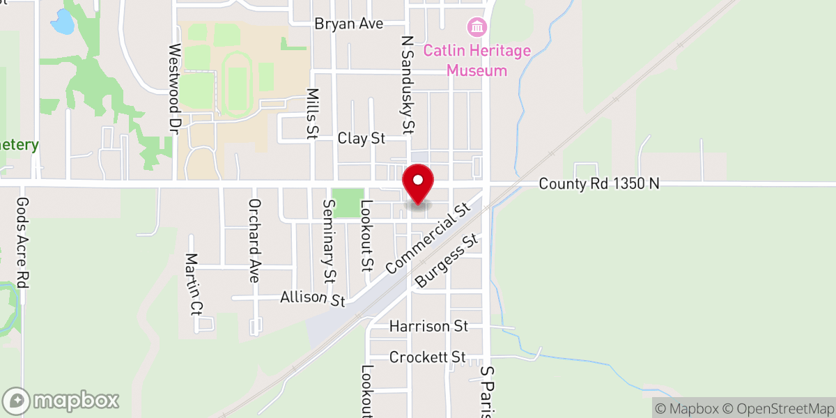 Map showing location of Village of Catlin