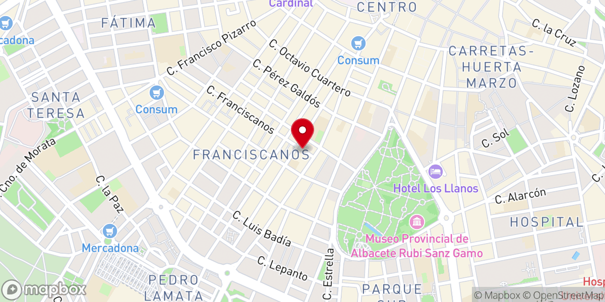 Map showing location of Parroquia San Francisco de Asís