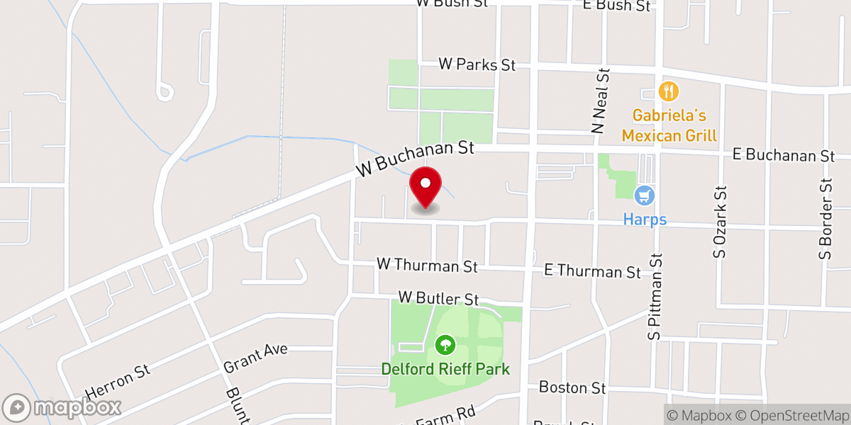 Map showing location of Prairie Grove Church of God