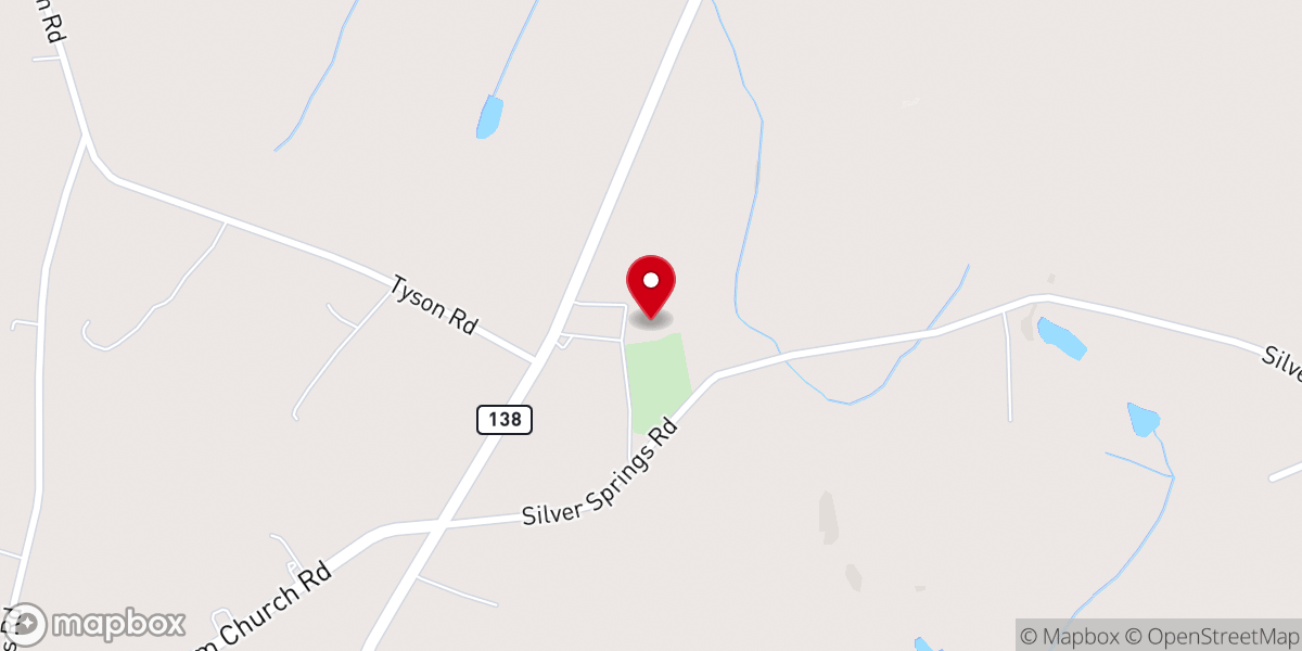 Map showing location of Silver Springs Baptist Church