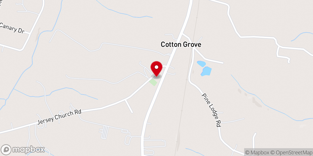 Map showing location of Cotton Grove United Methodist