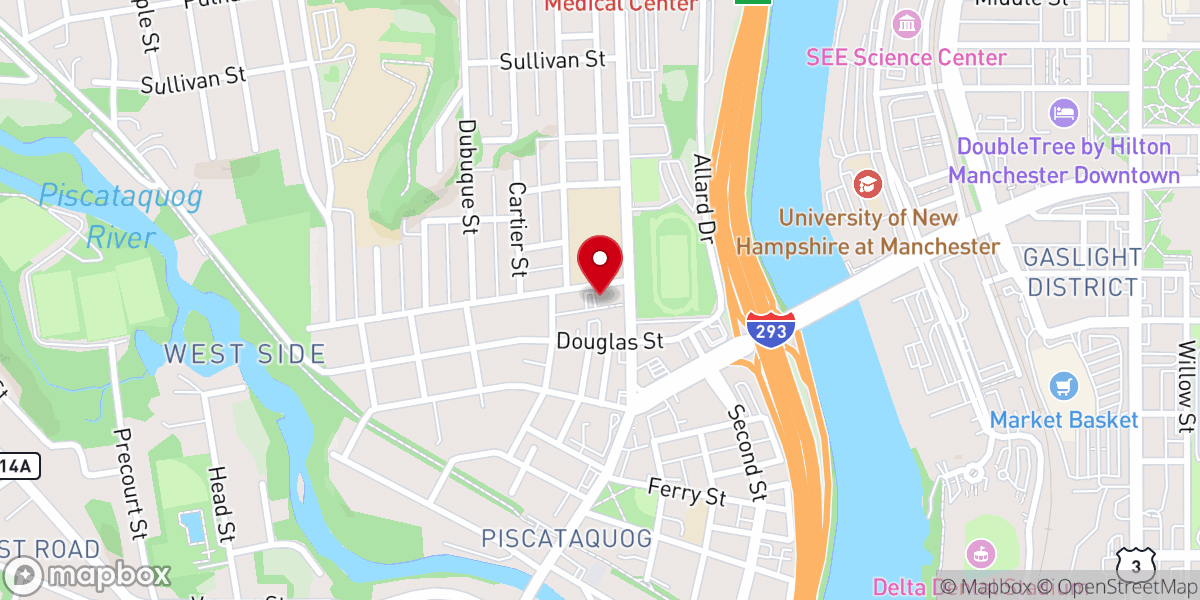 Map showing location of St. Andrew's Episcopal Church