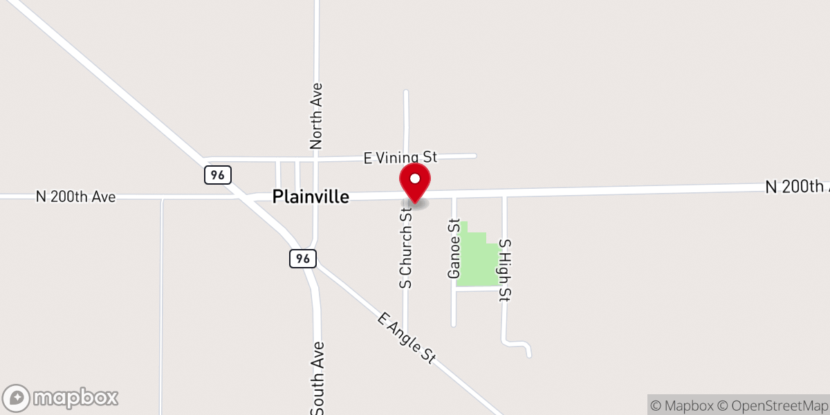 Map showing location of Faith Chapel
