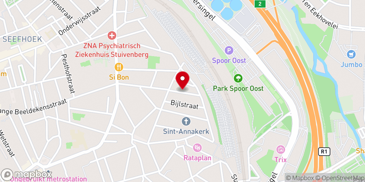 Map showing location of Evangelische Kerk de Zuil van de Waarheid Antwerpen Vzw