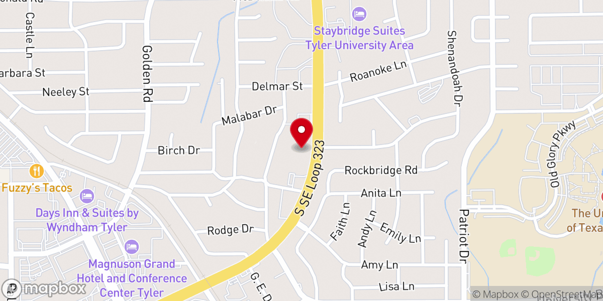 Map showing location of Connect Church - Tyler