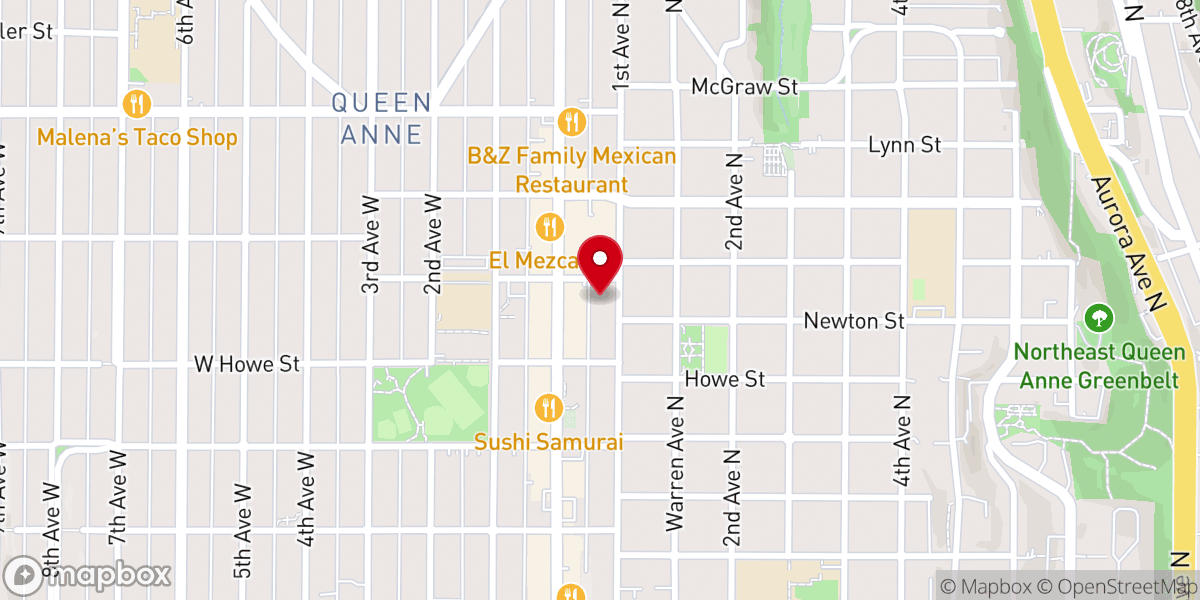 Map showing location of Queen Anne Baptist Church