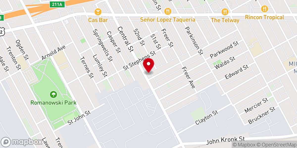Map showing location of Our Lady of Guadalupe Parish (St. Stephen-Mary, Mother of the Church Site)