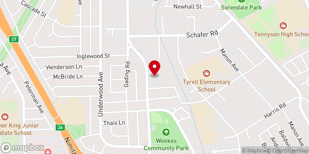 Map showing location of St Bede Catholic Church