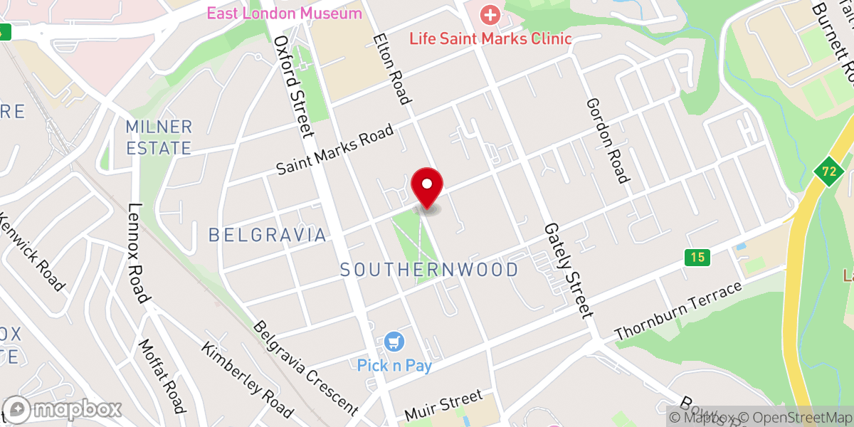 Map showing location of The United Methodist Church Of Southern Africa