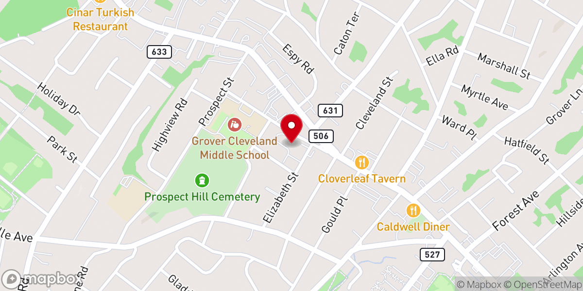 Map showing location of Congregation Agudath Israel