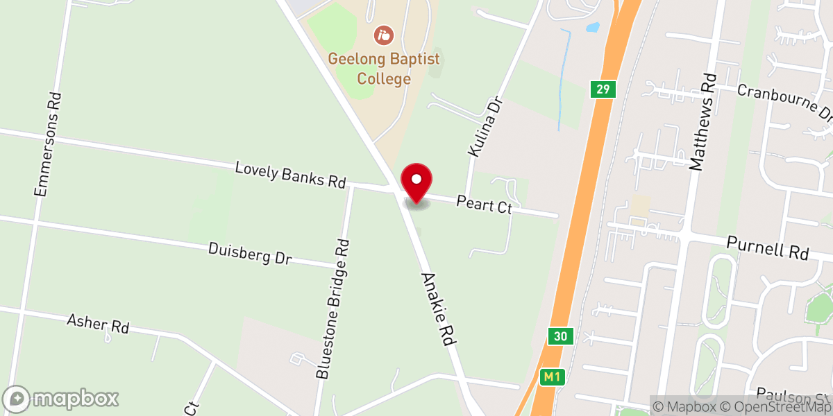 Map showing location of OIC Church - Geelong