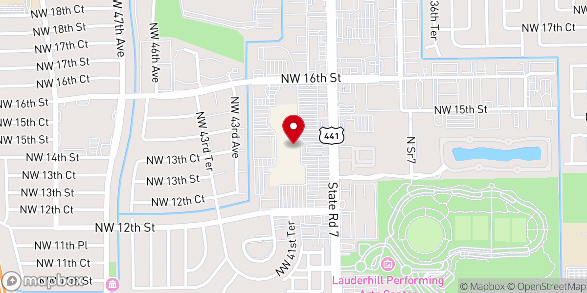 Map showing location of Lauderhill Mall