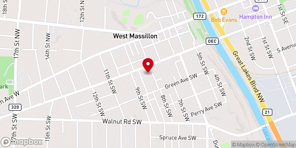 Map showing location of Wesley Methodist Church