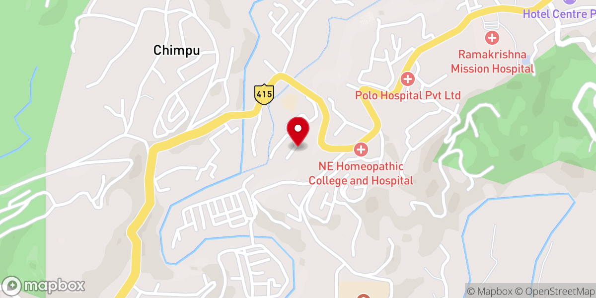 Map showing location of I.C.I. Church, Itanagar