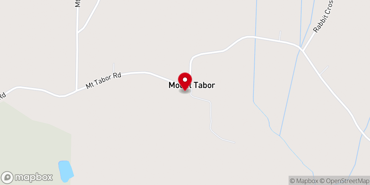 Map showing location of Mt Tabor Free Will Baptist