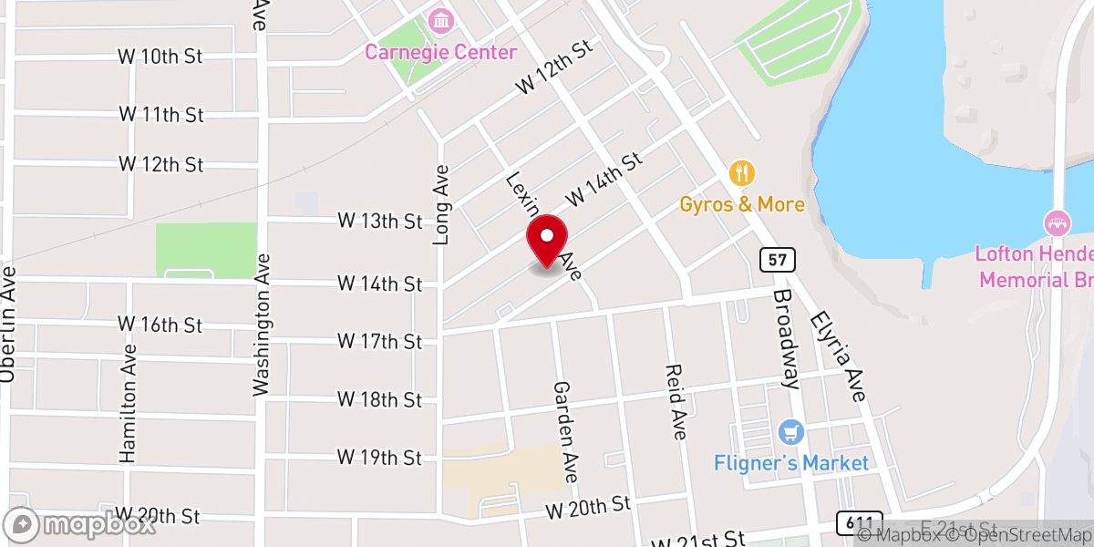 Map showing location of Nativity of the Blessed Virgin Mary Parish of Lorain