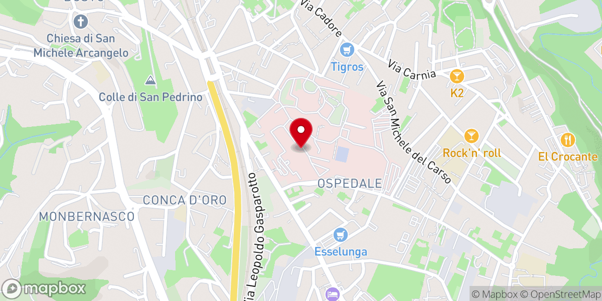 Map showing location of Chiesa Ospedale