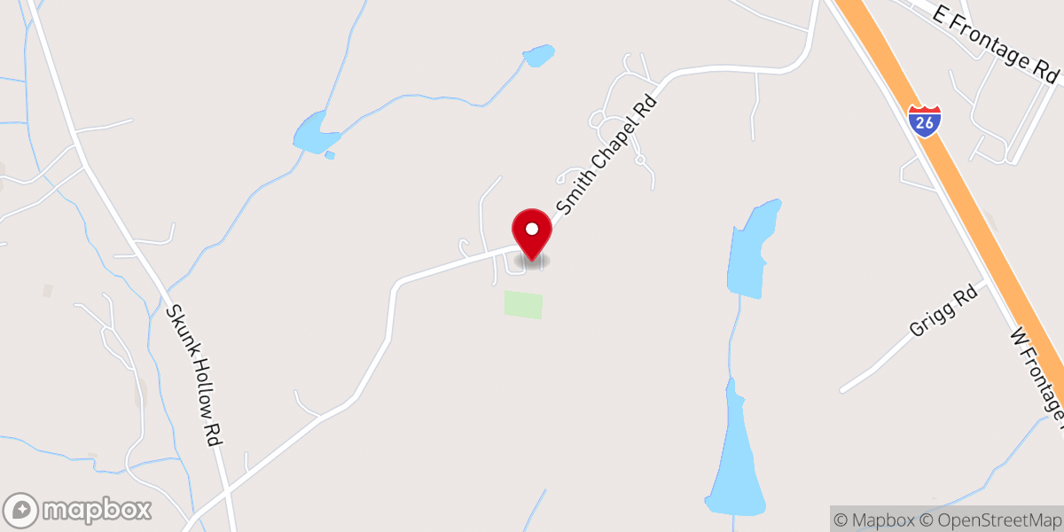 Map showing location of Smith Chapel Baptist Church