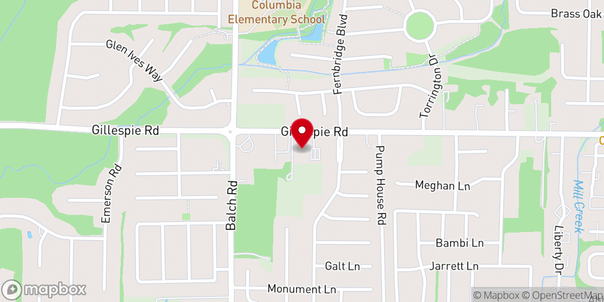 Map showing location of Faith Lutheran Church
