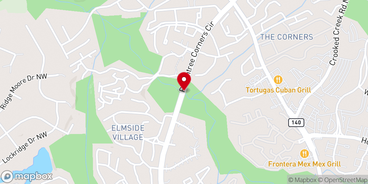 Map showing location of Ministerio Internacional La Cosecha Atlanta