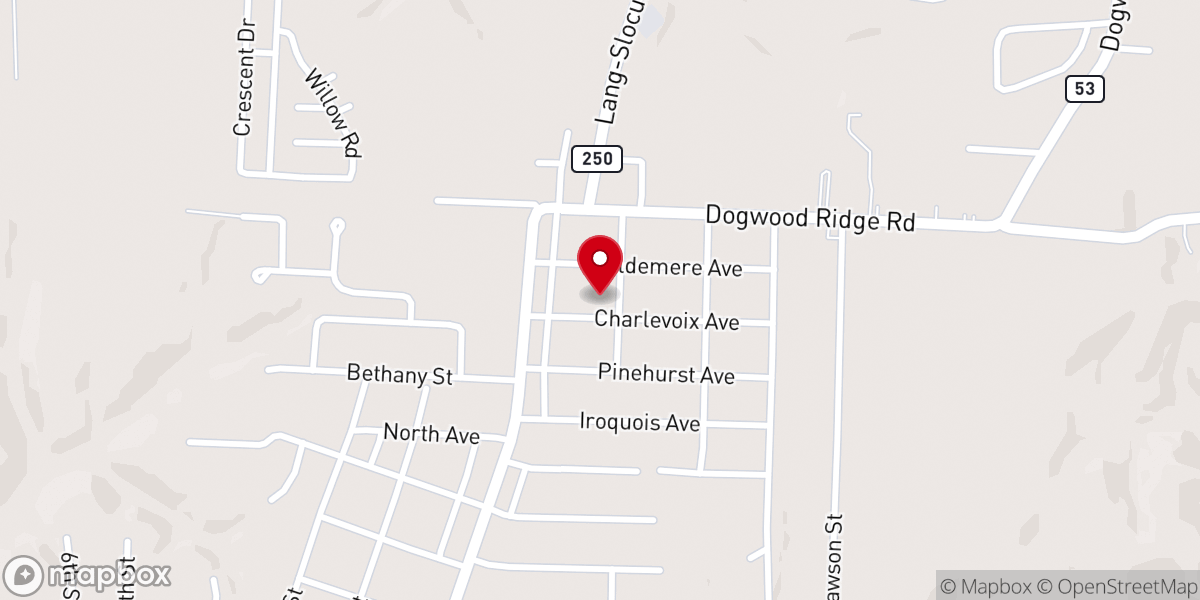 Map showing location of Dogwood Chapel Church-Christ