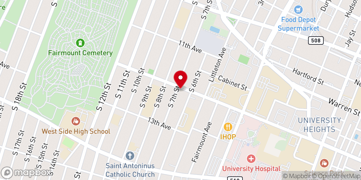 Map showing location of Church of CHRIST, Twelfth Avenue Congregation