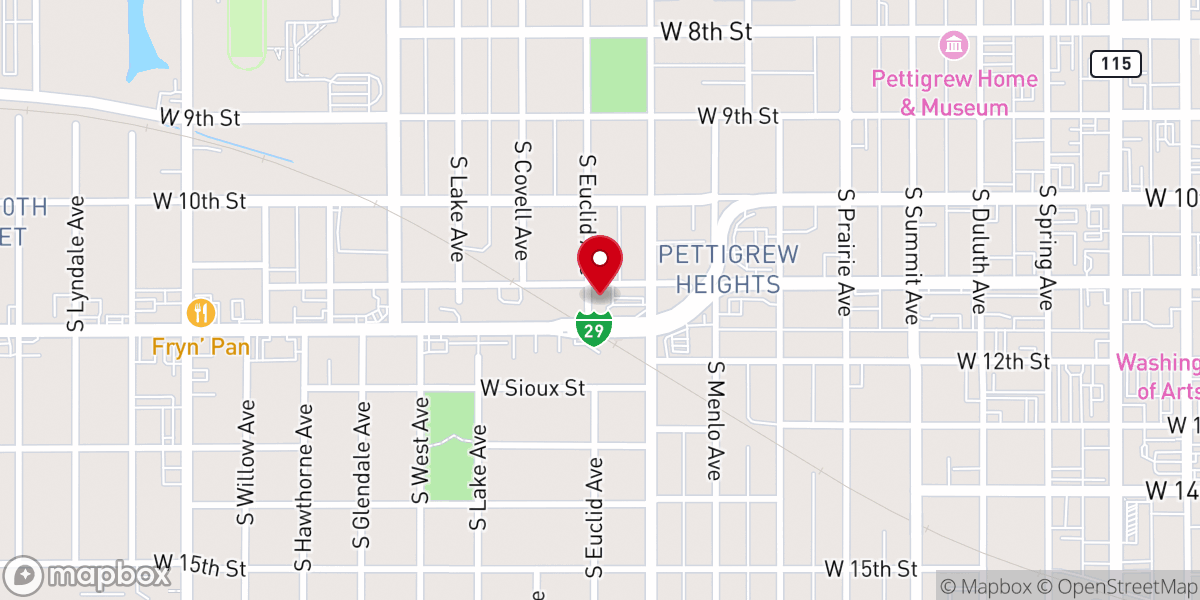 Map showing location of Central Church Downtown