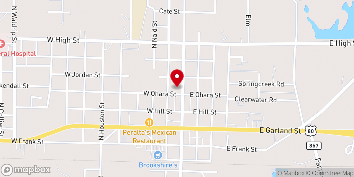 Map showing location of Grand Saline First United Methodist Church