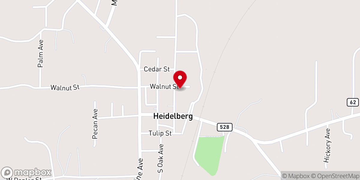 Map showing location of Heidelberg Methodist Church