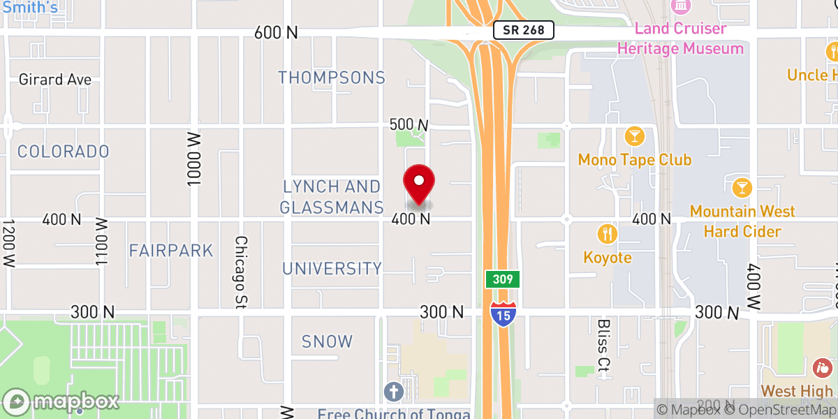 Map showing location of Historic 28th Ward Chapel