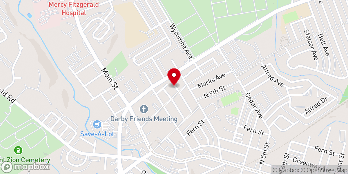 Map showing location of Mt Zion Ame Church