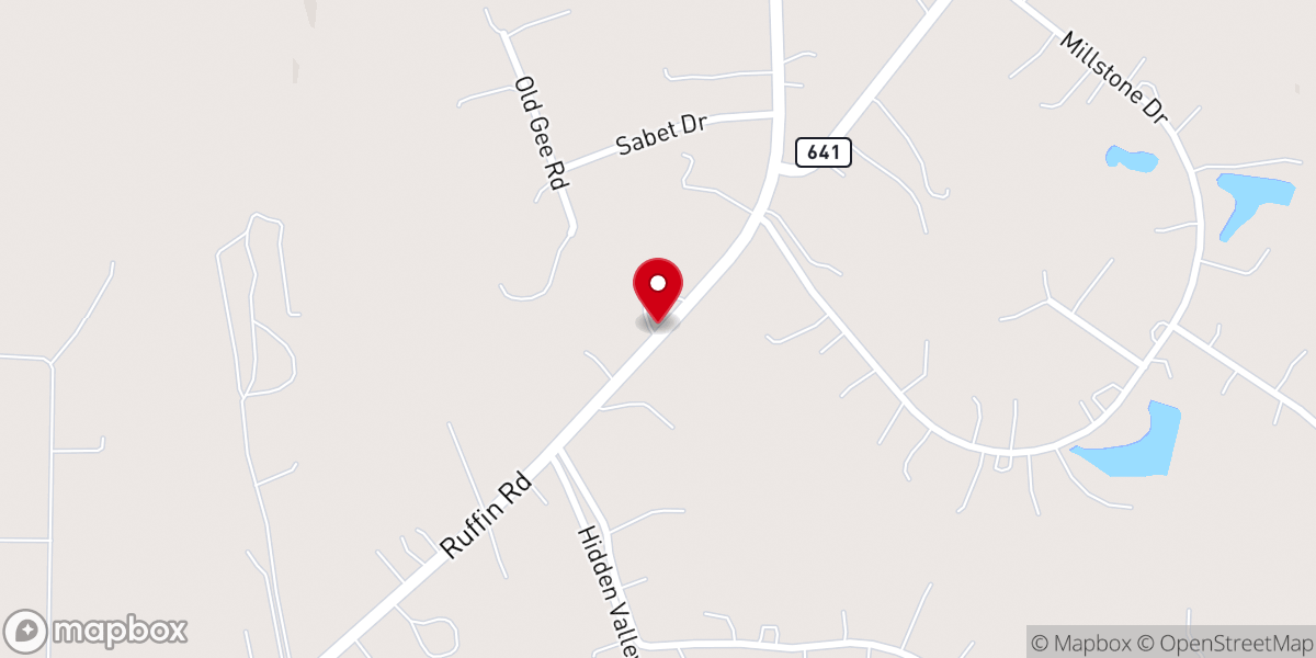 Map showing location of Charity Baptist Church