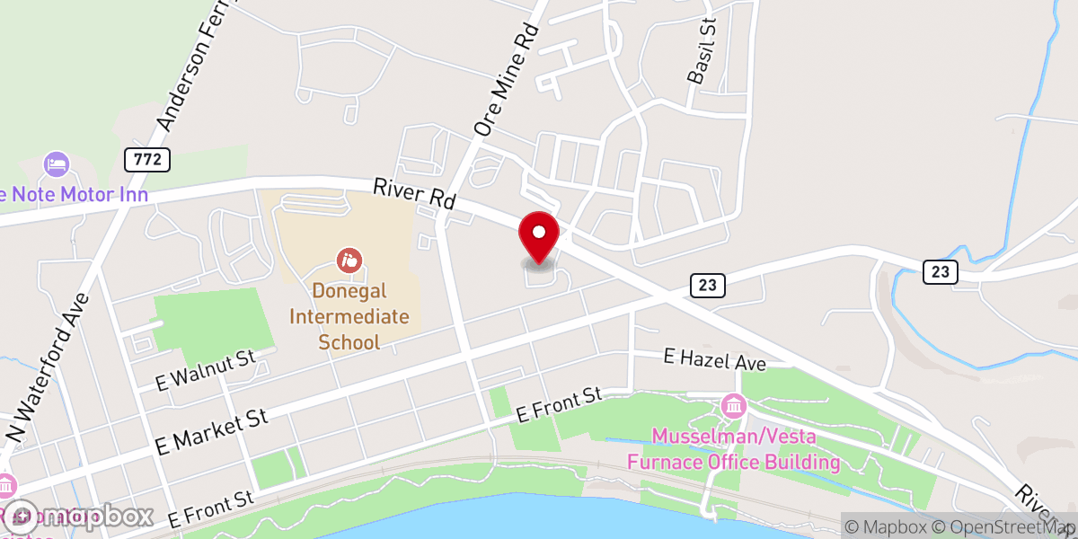 Map showing location of Marietta Community Chapel