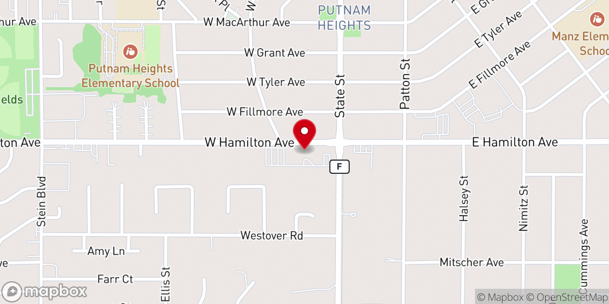 Map showing location of Bethesda Lutheran Church