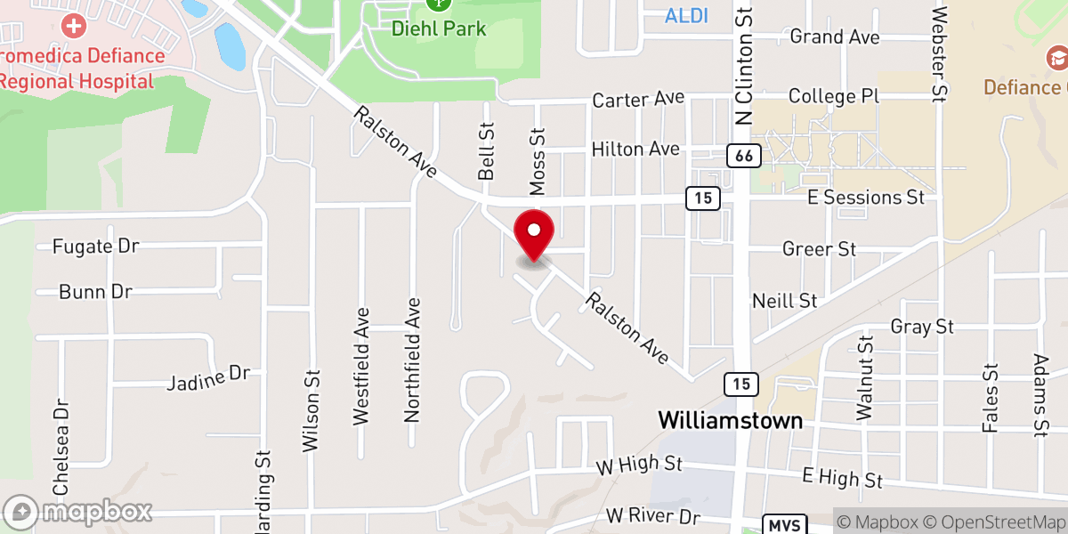 Map showing location of Bethel Spanish Church