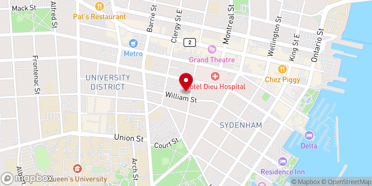 Map showing location of Sydenham Street United Church