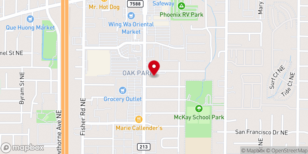 Map showing location of Oak Park Church of God