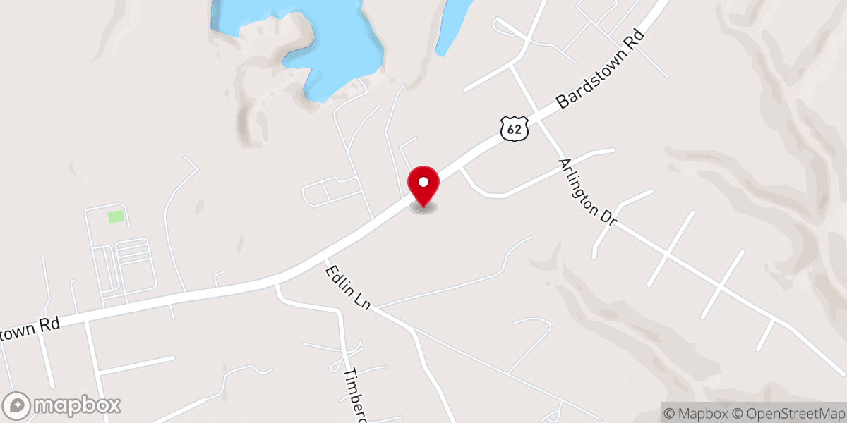 Map showing location of Lincoln Trail Baptist Church