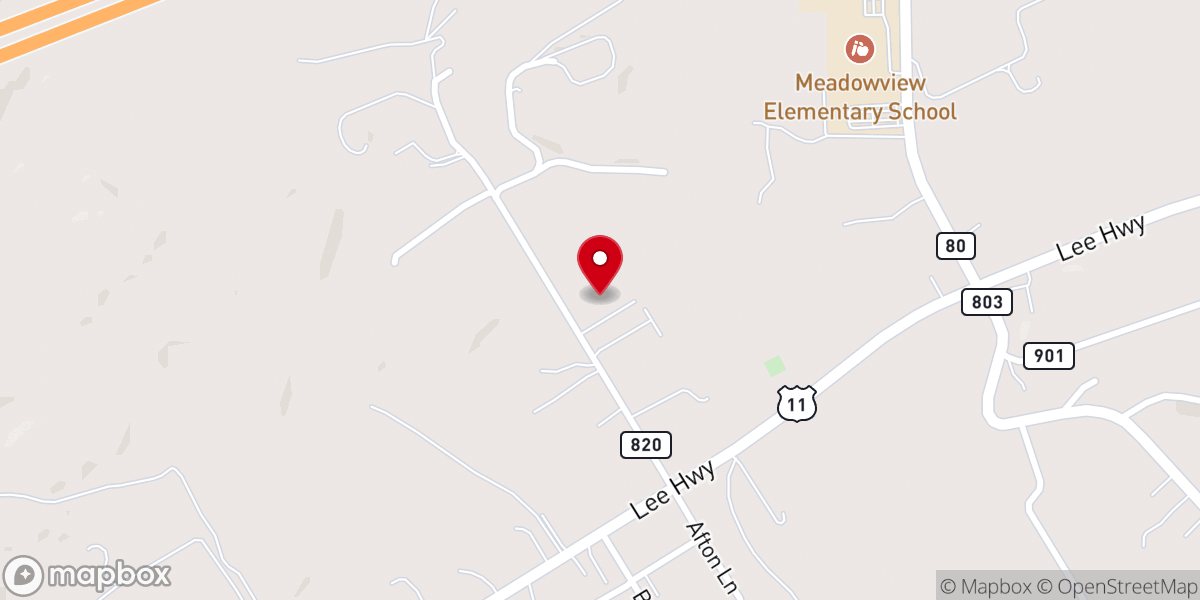 Map showing location of Fellowship Baptist Church